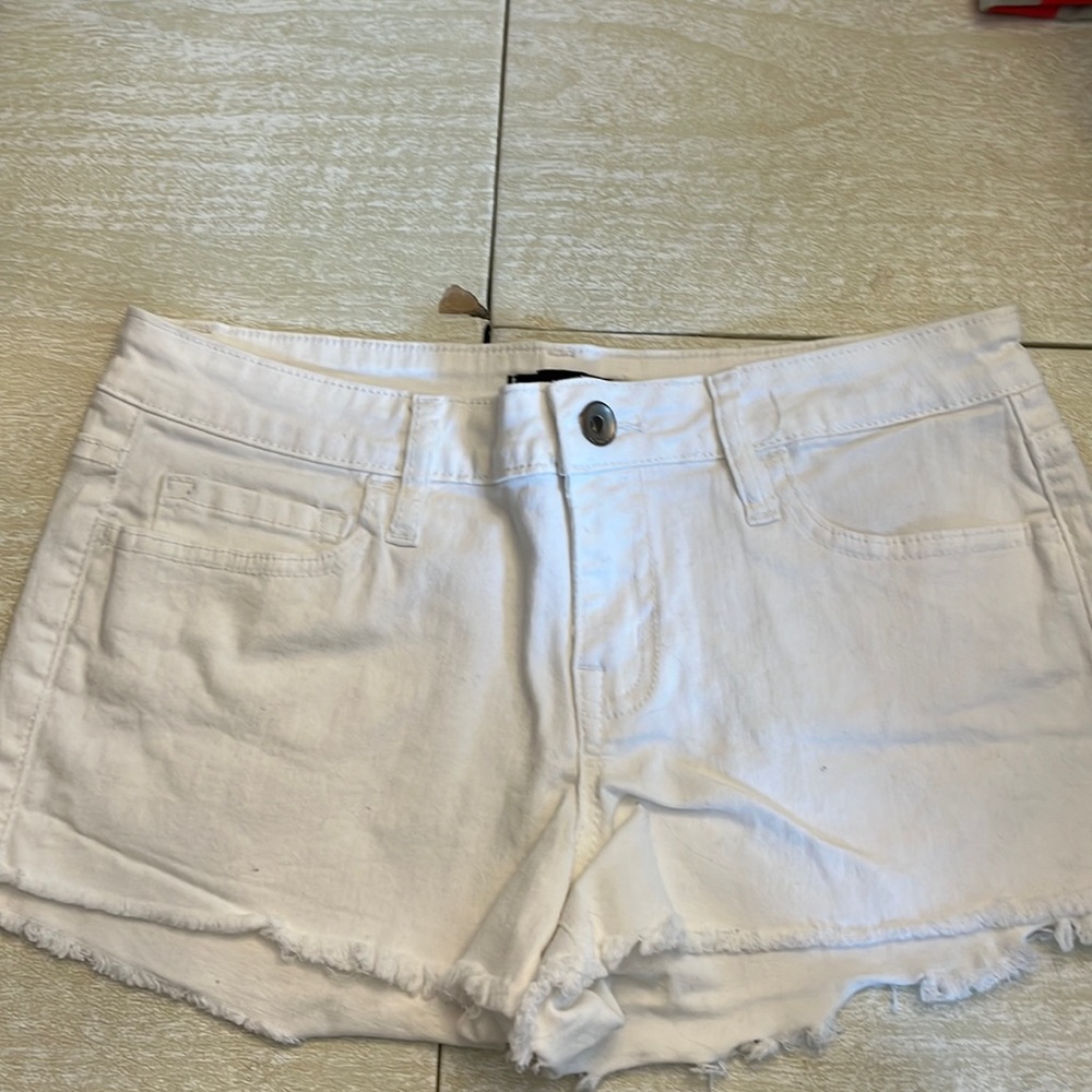 Klique B white jean shorts